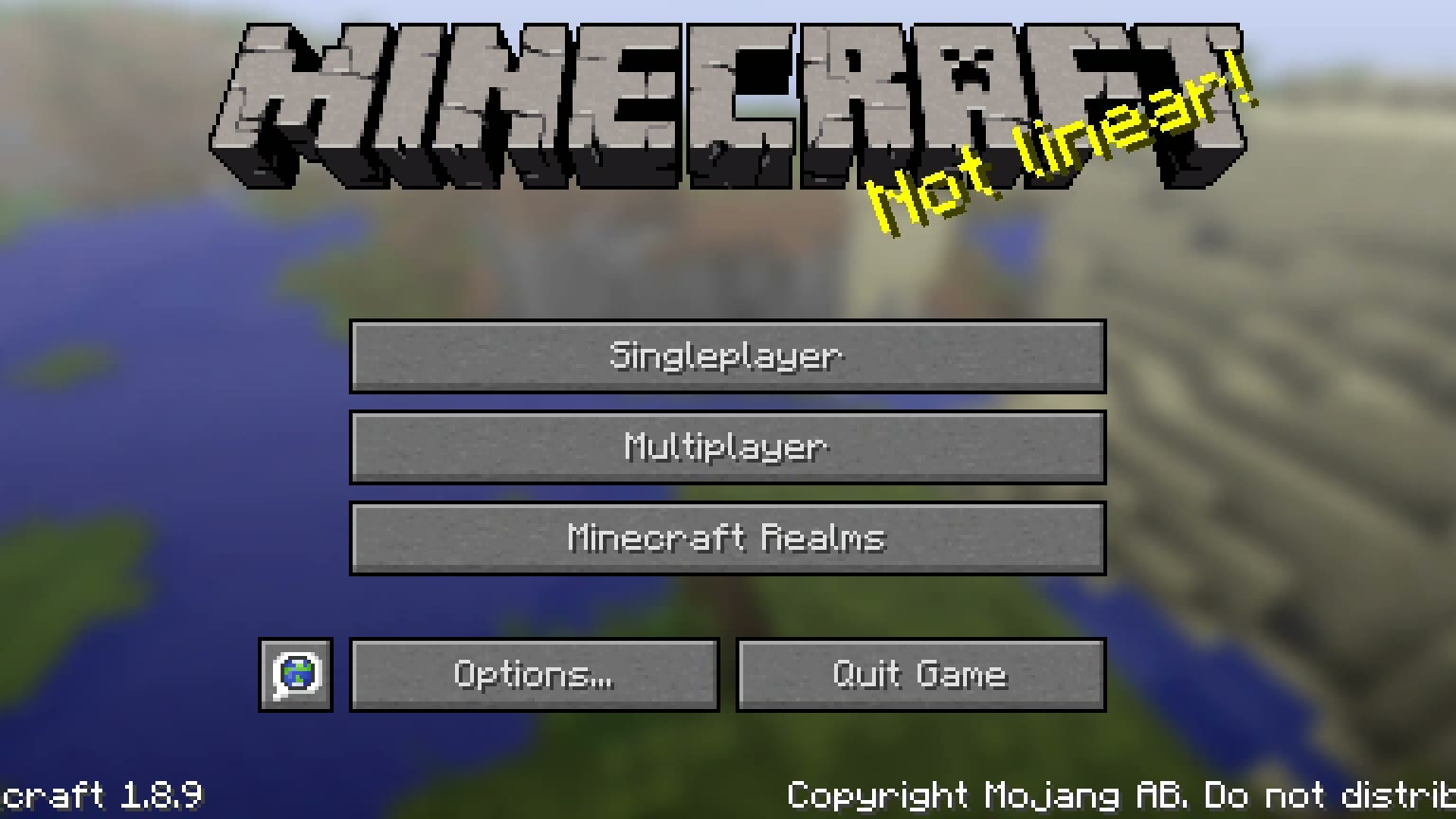 The default Minecraft 1.8.9 menu